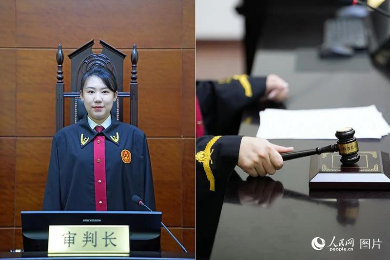 时秋和她的法槌。人民网记者 李洋摄